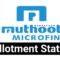 Muthoot Microfin IPO allotment